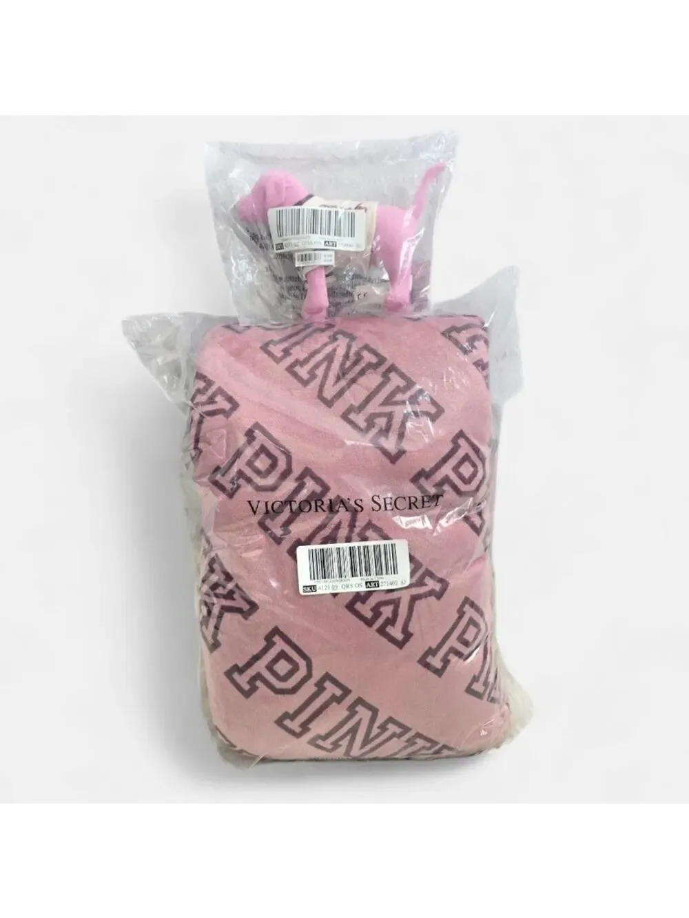 Victoria's Secret Pink Limited Edition Mini Dog + Cozy Logo Blanket NWT
